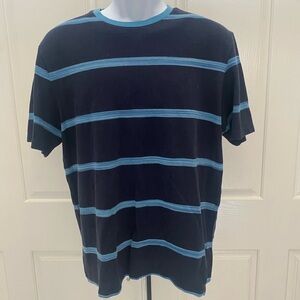 Scotch & Soda Dark Blue Tee with Light Blue Stripes Sz L